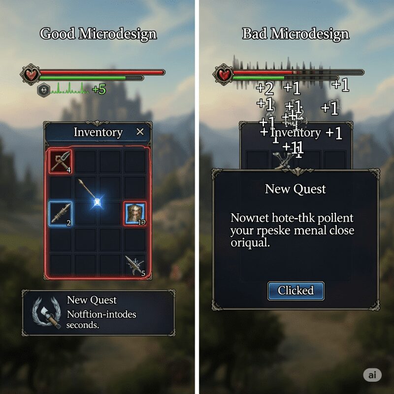 Сравнение хорошего и плохого микродизайна в играх