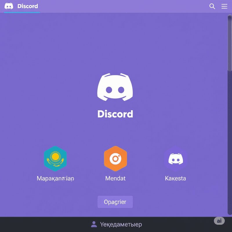Discord интерфейс с казахстанскими игровыми серверами