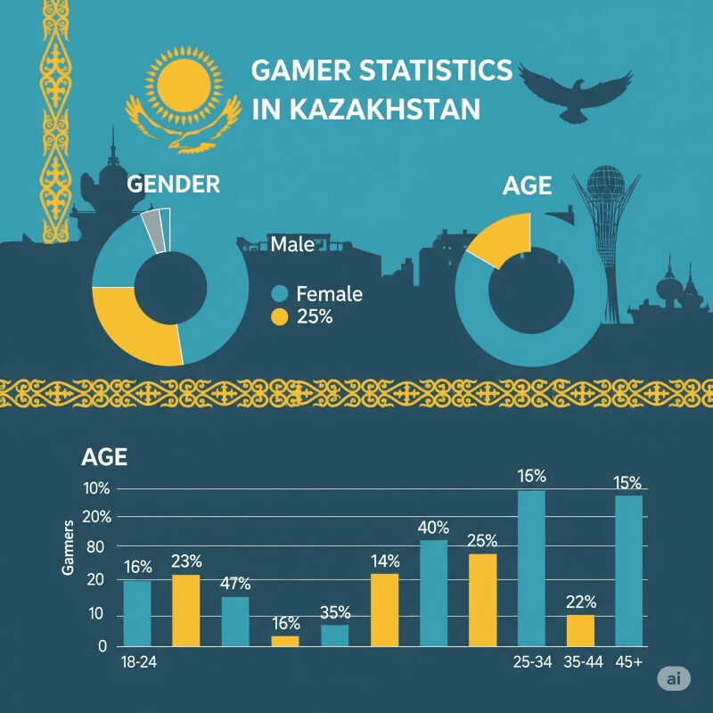 Статистика игроков Казахстана по полу и возрасту