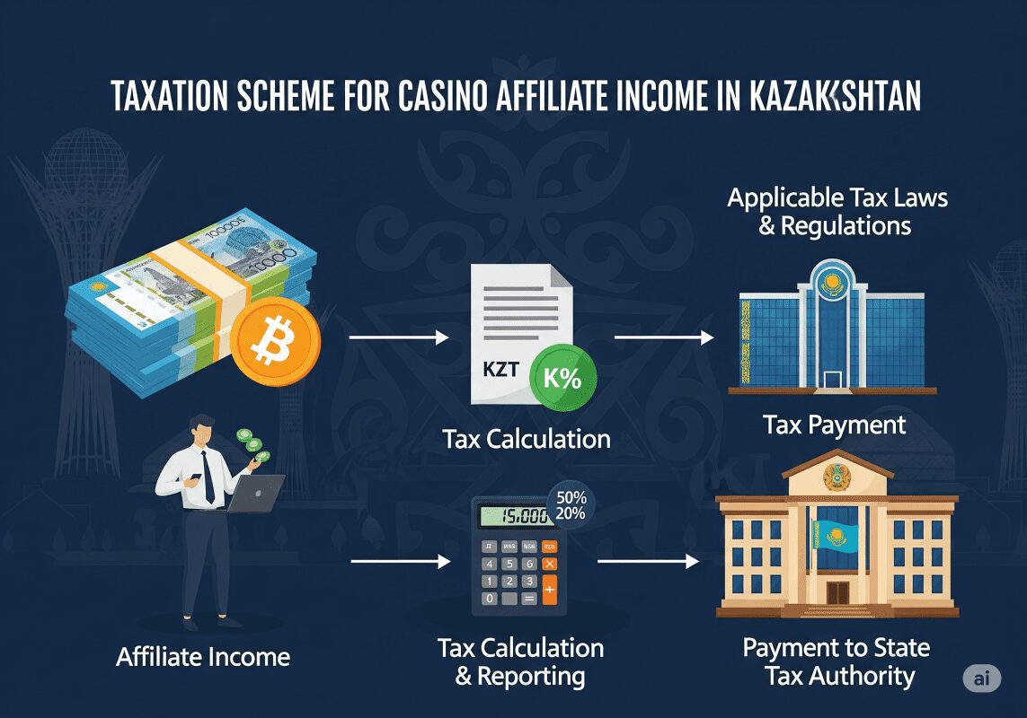 Схема налогообложения доходов аффилиатов казино в Казахстане