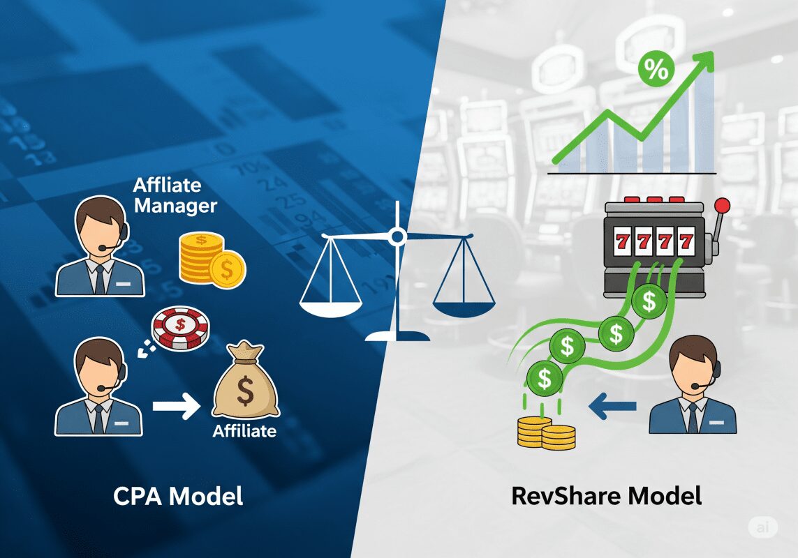 Сравнение CPA и RevShare моделей в партнерских программах казино