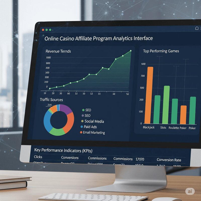Интерфейс аналитики партнерских программ онлайн казино