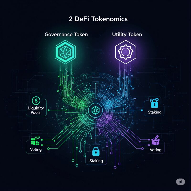 Пример токеномики DeFi протокола с двумя токенами