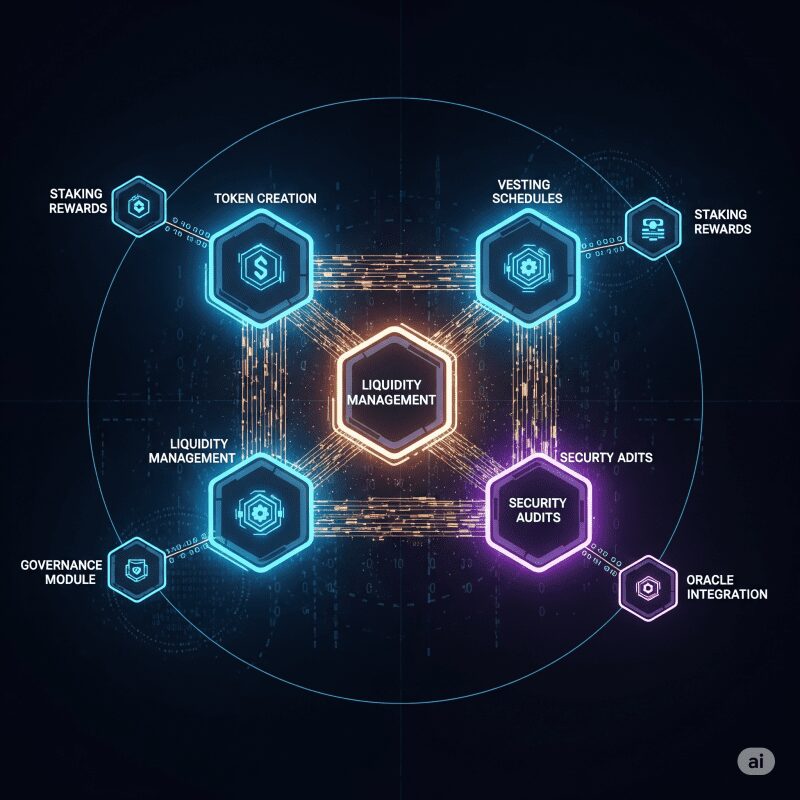 Структура смарт-контрактов для токеномики проекта
