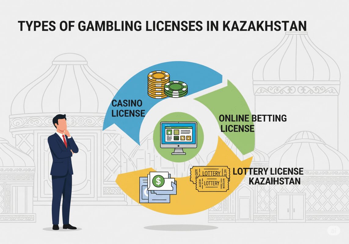 Схема типов лицензий на азартные игры в Казахстане