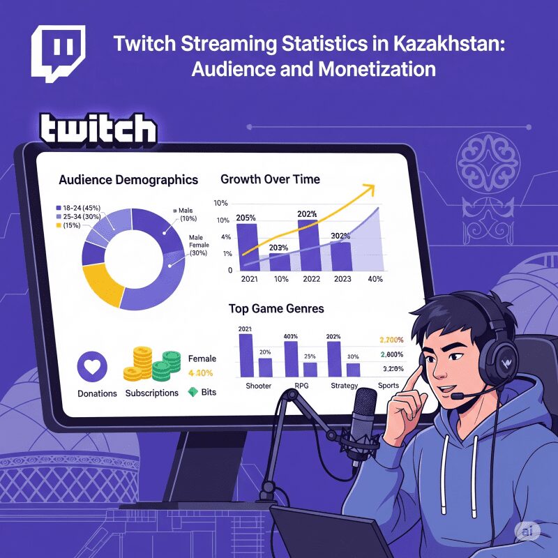 Статистика стриминга на Twitch в Казахстане: аудитория и монетизация