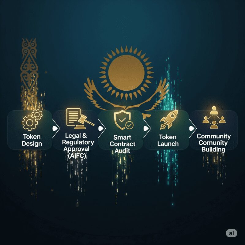 Временная шкала запуска токеномики проекта в Казахстане