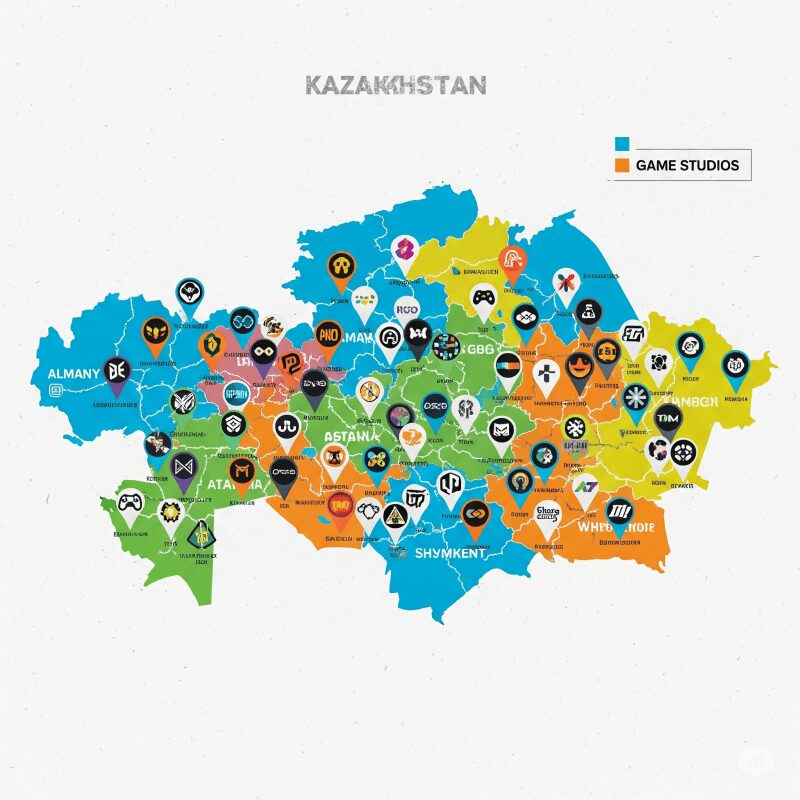 Карта игровых студий Казахстана