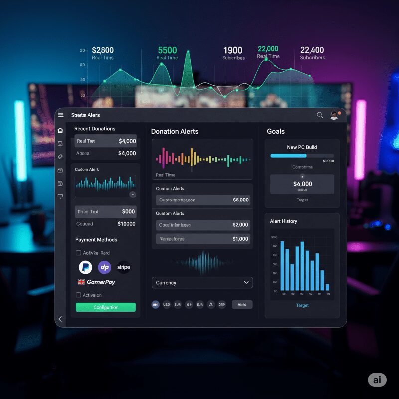 Интерфейс настройки донатов на игровом канале