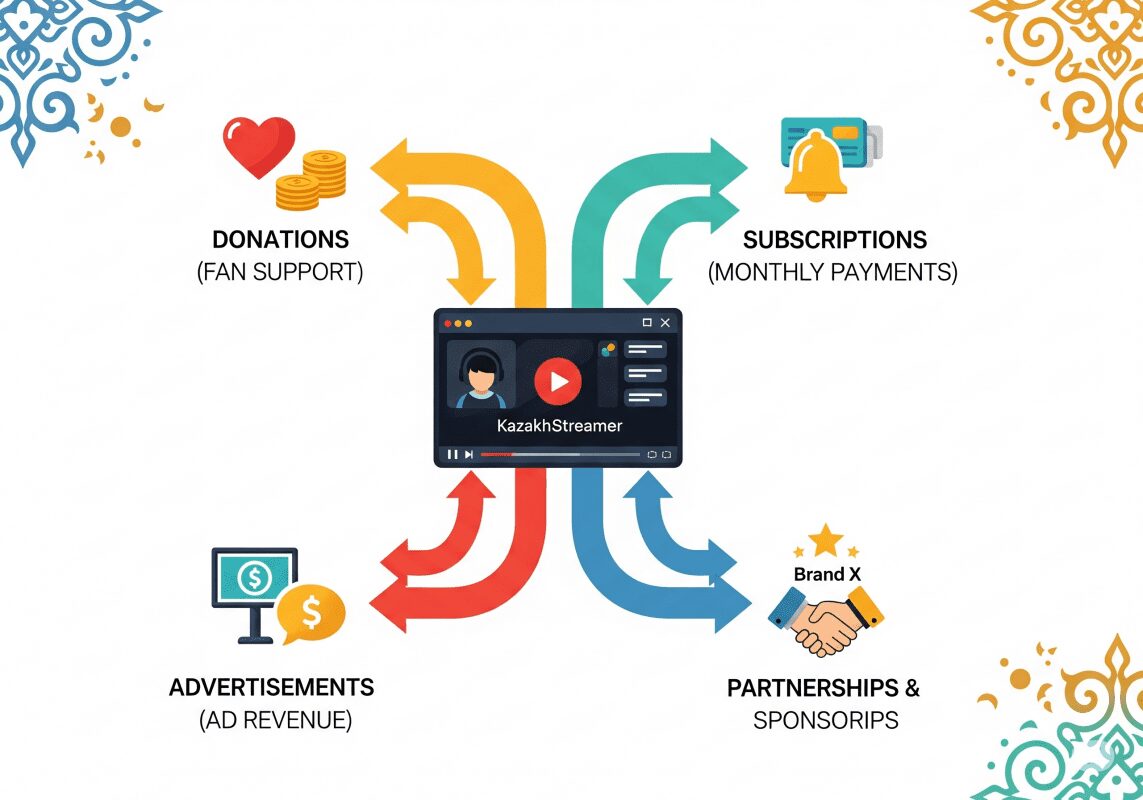 Схема монетизации стримов в Казахстане