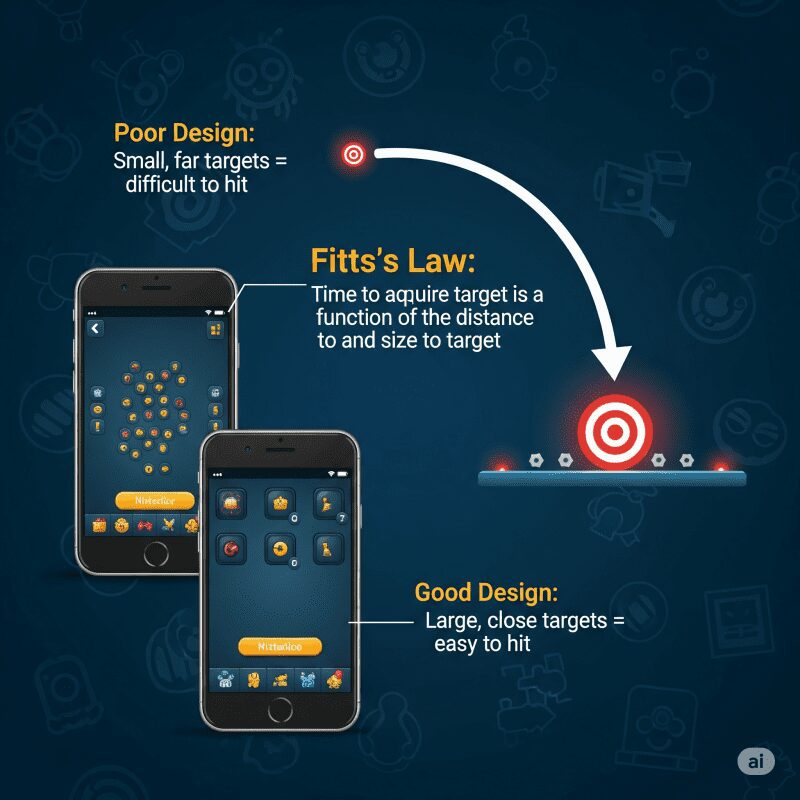 Применение закона Фиттса в мобильных играх