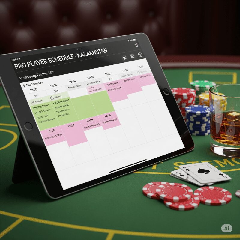 Расписание профессионального игрока казино в Казахстане