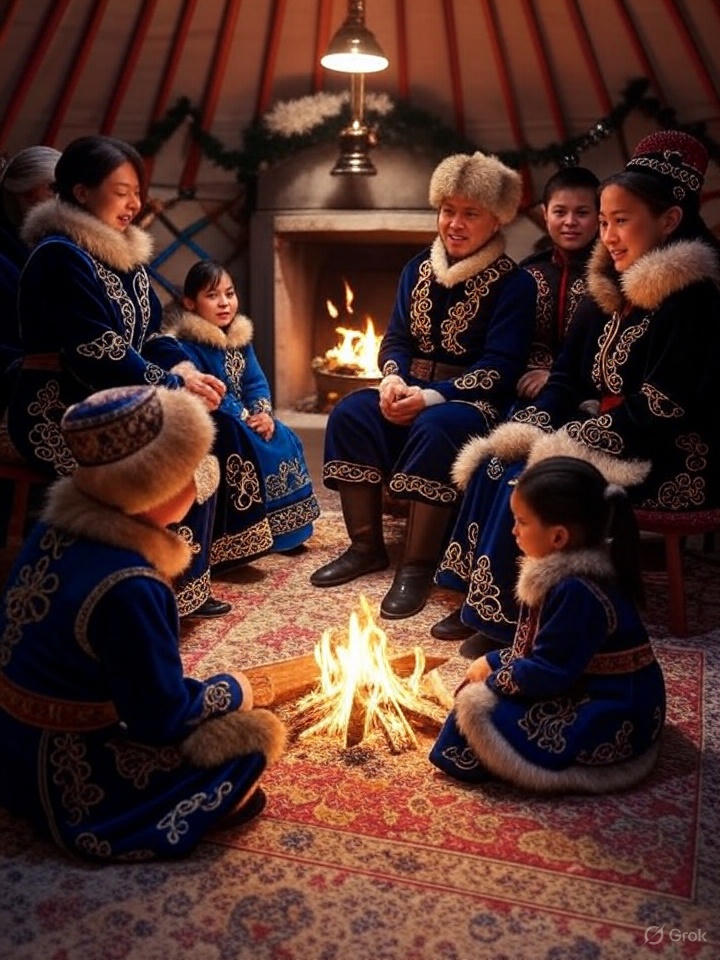 Зимние празднования в закрытых помещениях Казахстана