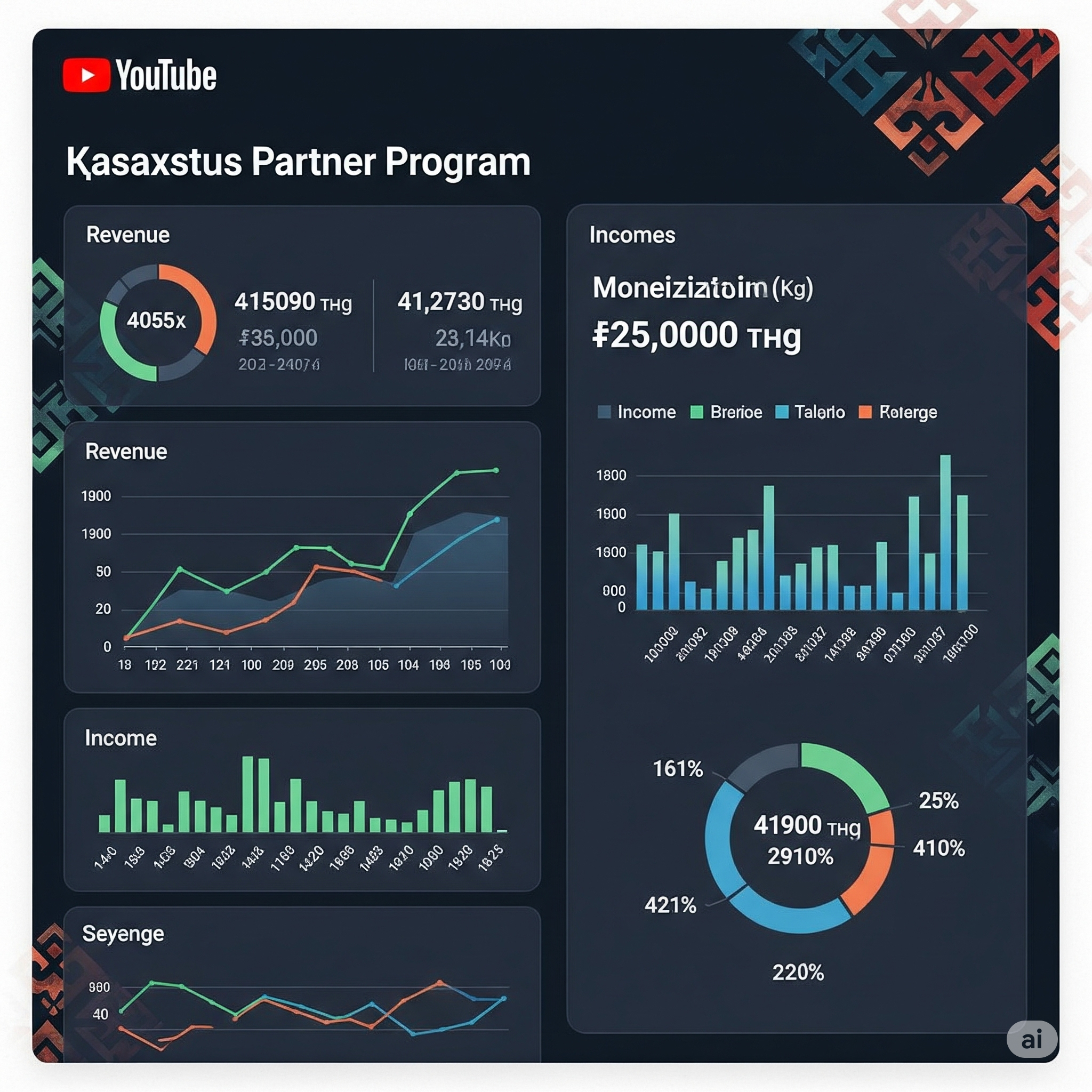 Статистика доходов YouTube Partner Program в Казахстане