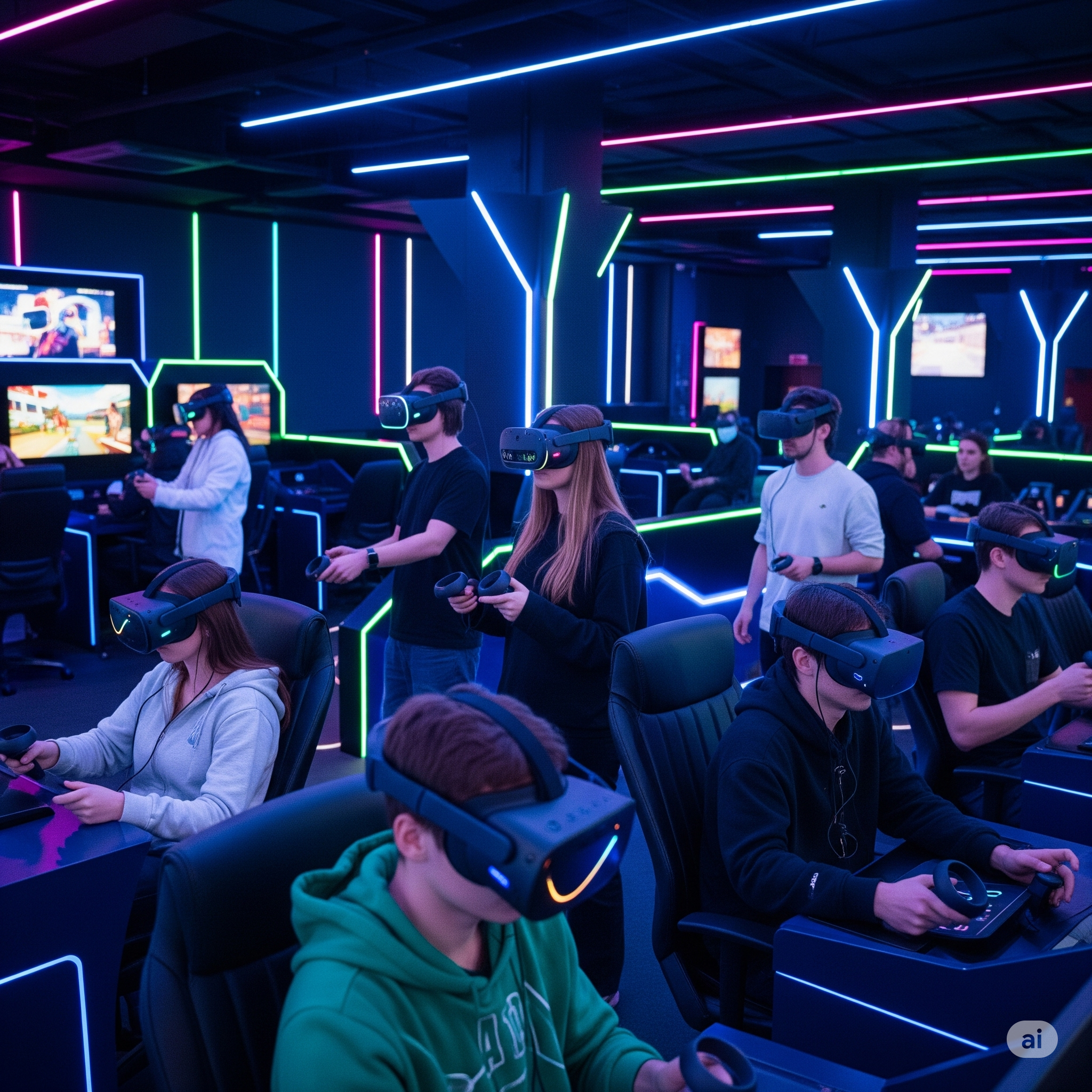 Геймеры тестируют VR-технологии в игровом клубе