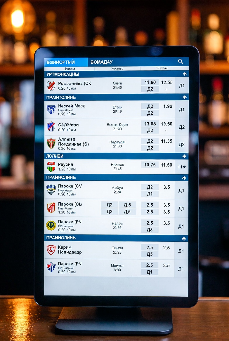 Линия ставок на футбольные матчи с коэффициентами и росписью